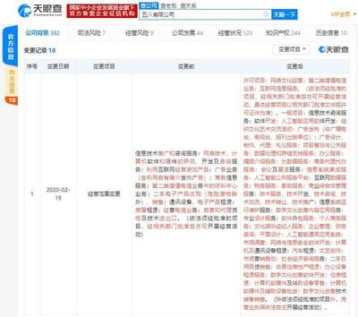 58同城子公司拓展业务版图 新增人工智能与数字文化创意软件开发